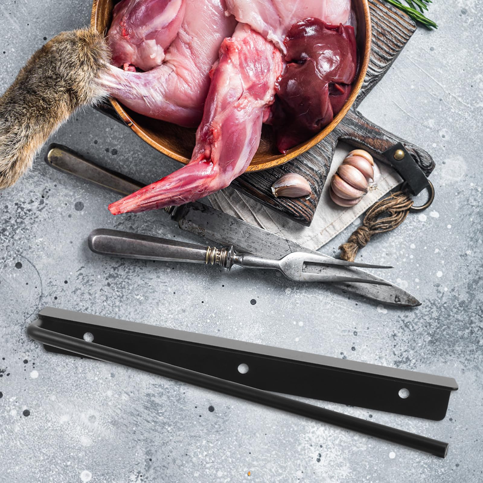 Toyvian 2 Pièces Outil de Boucher Métal pour Découpe du Lapin Accessoire Robuste pour Chasse avec Fonction de Désarticulation Cervicale