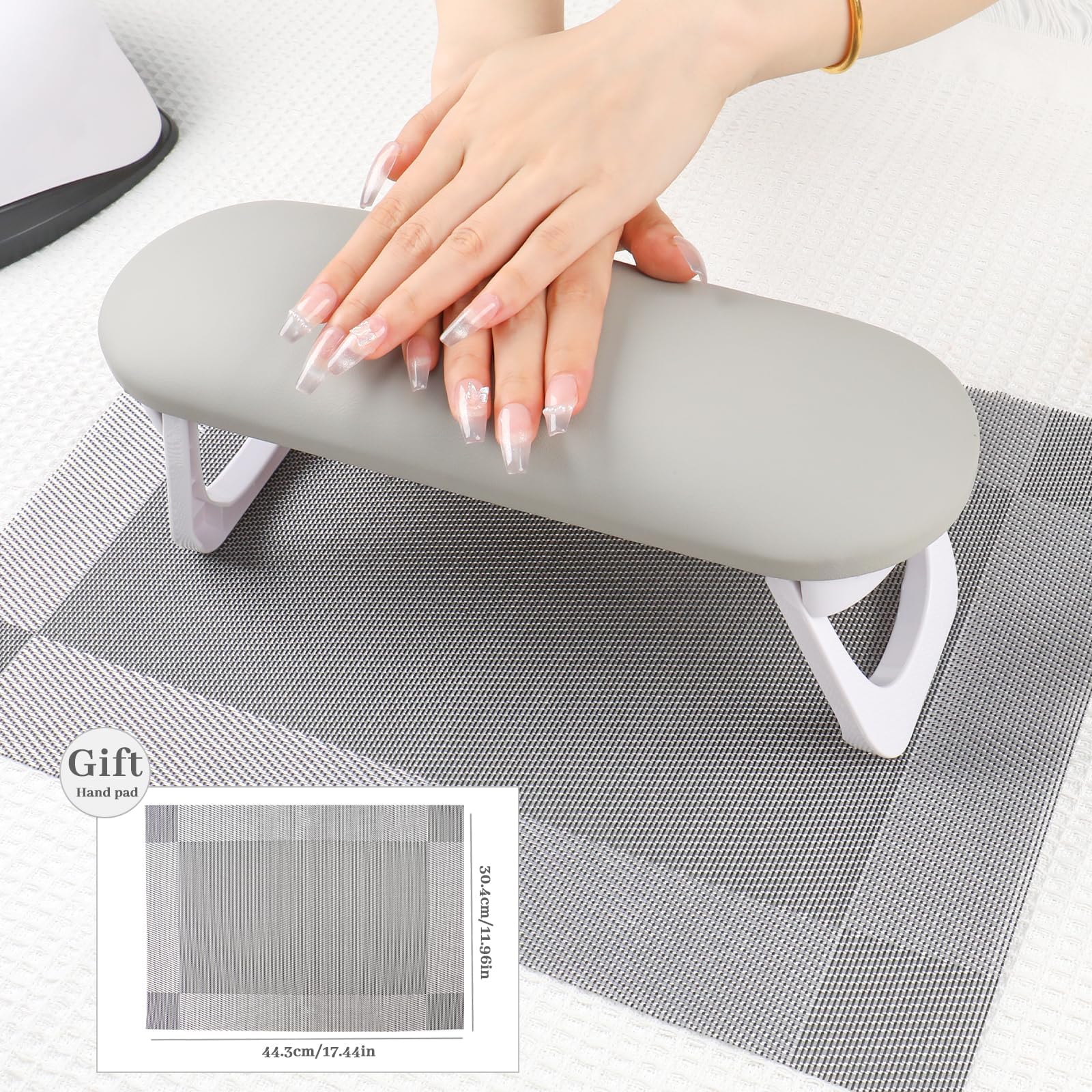 URBAN BOX Nail Arm Rest Cushion,Professional Adjustable Nail Hand Rest Stand for Acrylic Nails Hand Holder,Hand Pillow Stand with PU Leather Soft High-Density Sponge,Manicure Nail Tool 4