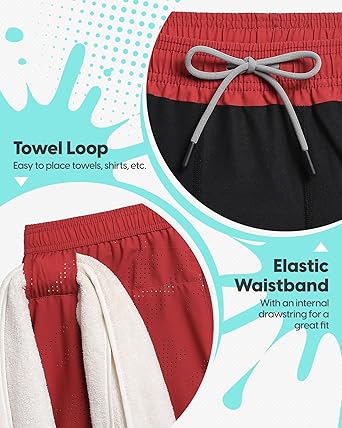 MaaMgic 2-in-1 hardloopbroek heren kort met mobiele telefoon zak sneldrogend 12,7 cm hardloopshorts met binnenbroek 4-way stretch gymshorts sportbroek voor hardlopen, fitness, workout, atletisch, L