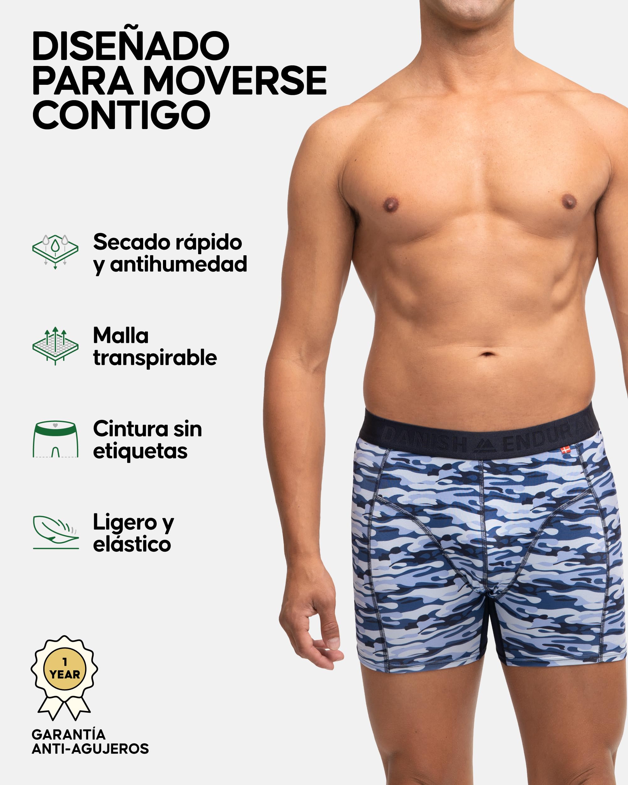 DANISH ENDURANCE Calzoncillos tipo bóxer de rendimiento para hombre (paquete de 6) – Absorbe la humedad, comodidad de secado rápido con ajuste extralargo — view 2