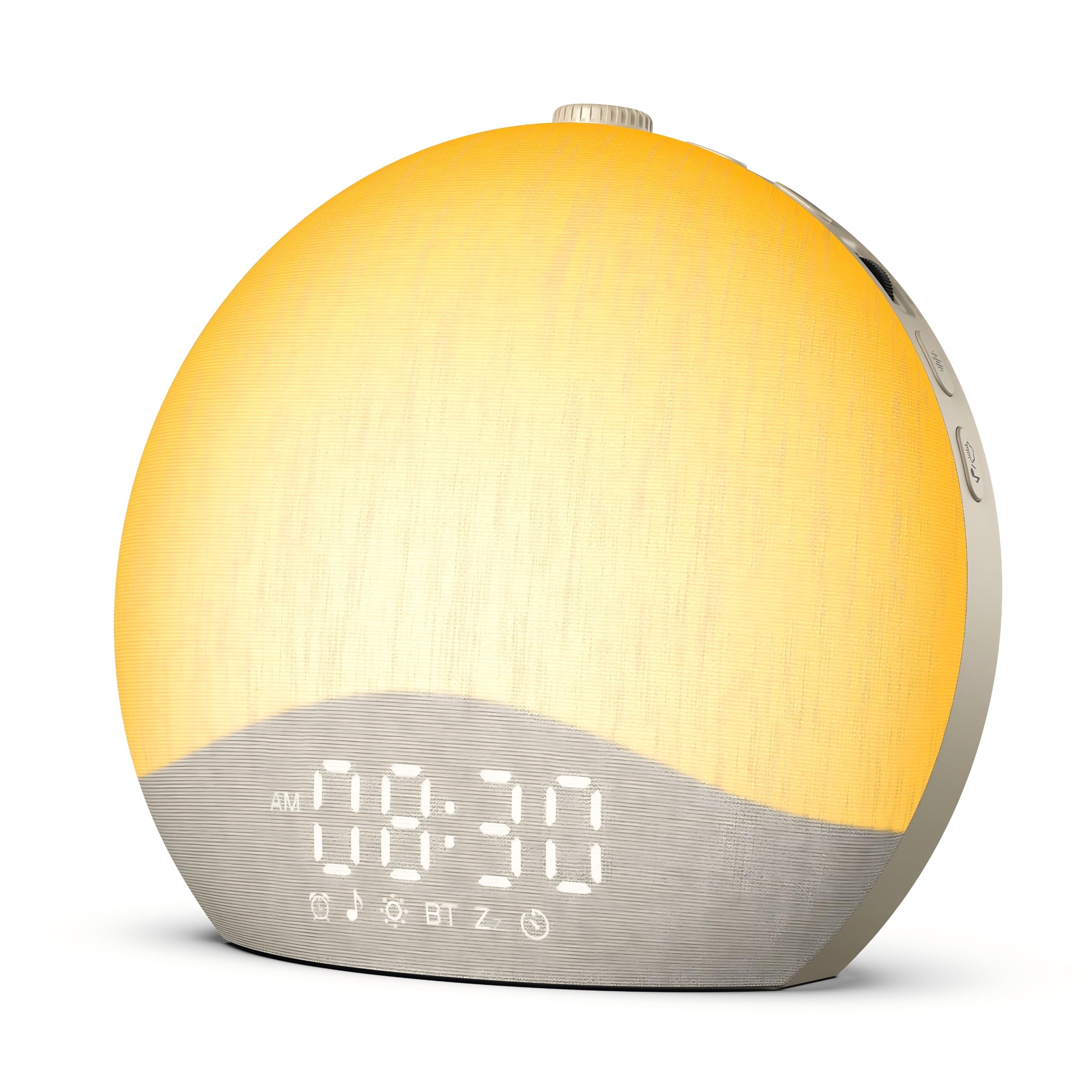 ecozy Tageslichtwecker, Bluetooth-Zeitsynchronisierung, Lichtwecker | 26 Schlafklänge, 17 Nachtlichter, Weißes Rauschen, Baumwoll-Leinen, Sonnenaufgang Wecker für Tiefschläfer/Kinder/Schlafzimmer