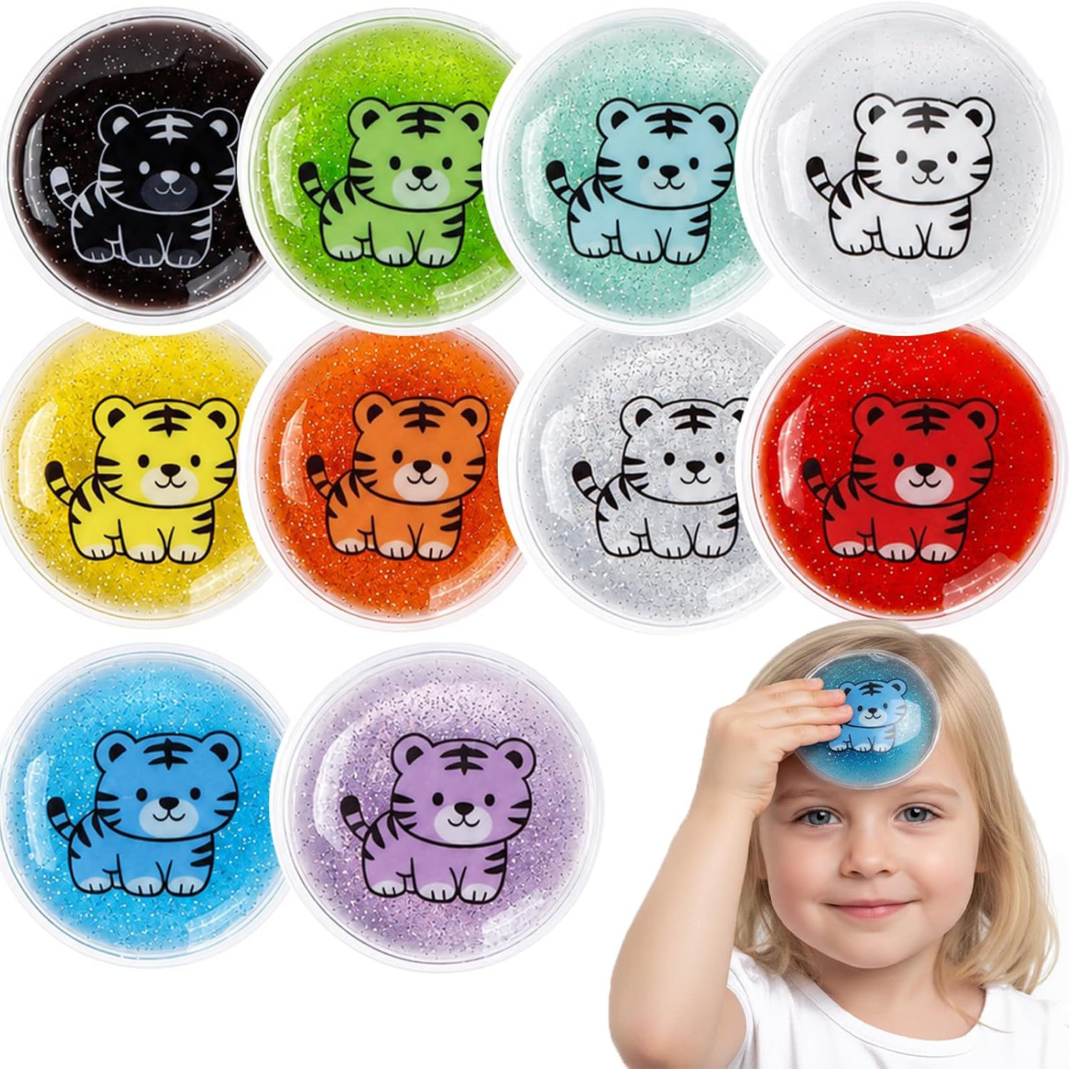 Kids Ice Pack 10-Pack, Reusable Soft Mini Cooling Ice Packs, Portable Cold Compress Packs for Boo Boos, Fever, Outdoor Sports, Travel, Home First Aid & Daily Cooling