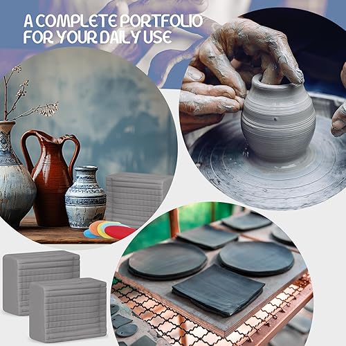 Miniatura 5 de Paquete de 2 arcilla para modelar a base de aceite que no se seca, 4 libras con 15 piezas, juego de herramientas de escultura de cerámica, no