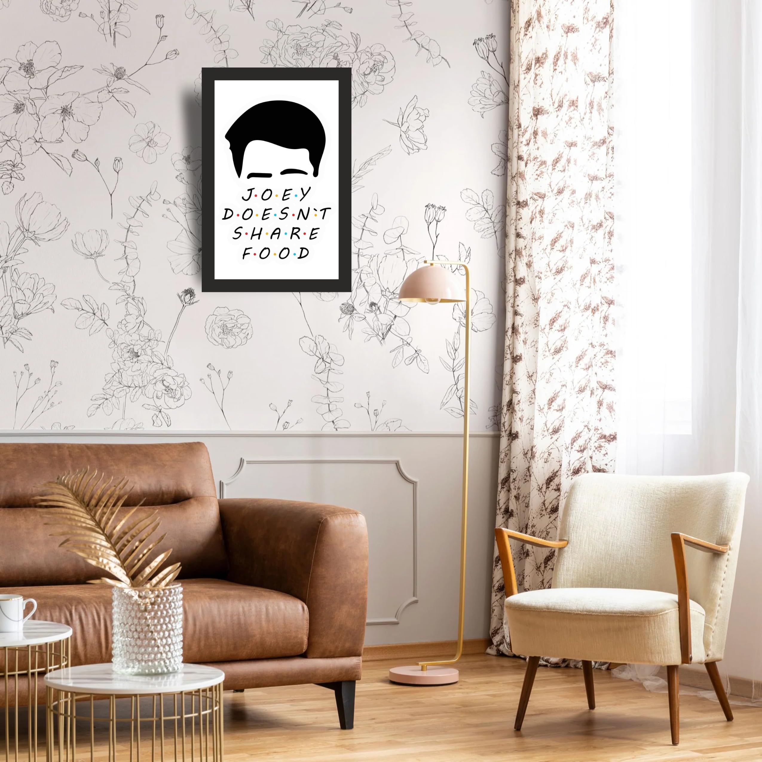 Friends Joey Food Quote Portrait Photo Frame A4 Black