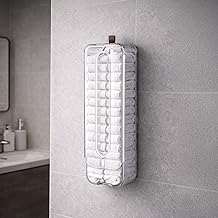 HomeEssentials Wall Mounted Face Towel Dispenser - Clear Acrylic Disposable Guest Towel Holder, Easy Pull Out Cotton Tissue Box Organizer for Bathroom Vanity & Countertop - No Drill Installation