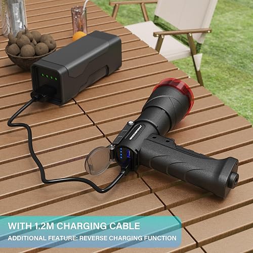 Miniatura 7 de GOODSMANN Spotlight 1000 Lumen Led Focos recargables de mano con modo de iluminación de inundación puntual Focos marinos para barcos