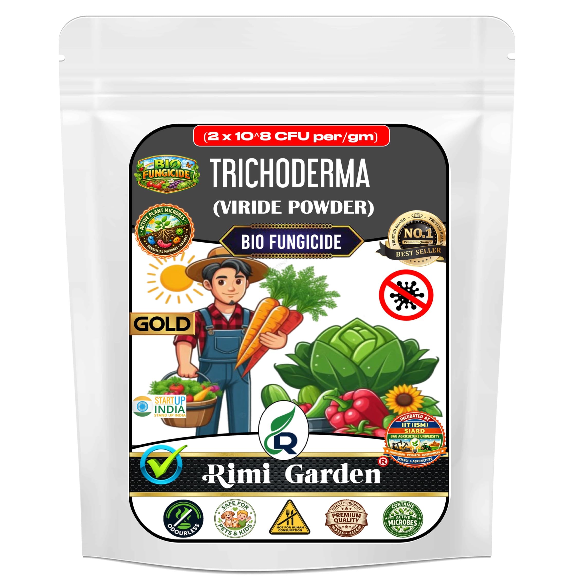 Rimi Garden Trichoderma Viride Powder (2 x 10^8 CFU/g) – Bio Fungicide for Plants & Soil, Organic Root Disease Control for Vegetables, Fruits & Home Garden (1800 gm)-image-34