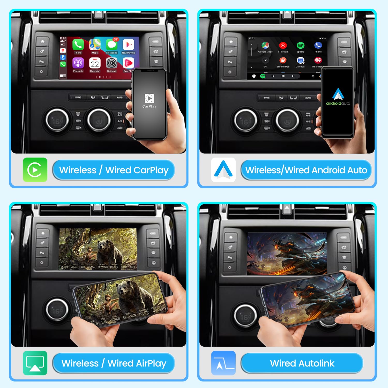 OEM Integrazione Senza fili CarPlay Android Auto Inteligente Scatola Ricevitore Modulo Per Land Rover/Jaguar Discovery Sport F-Space Harman, Interfaccia Ammodernamento Sistema