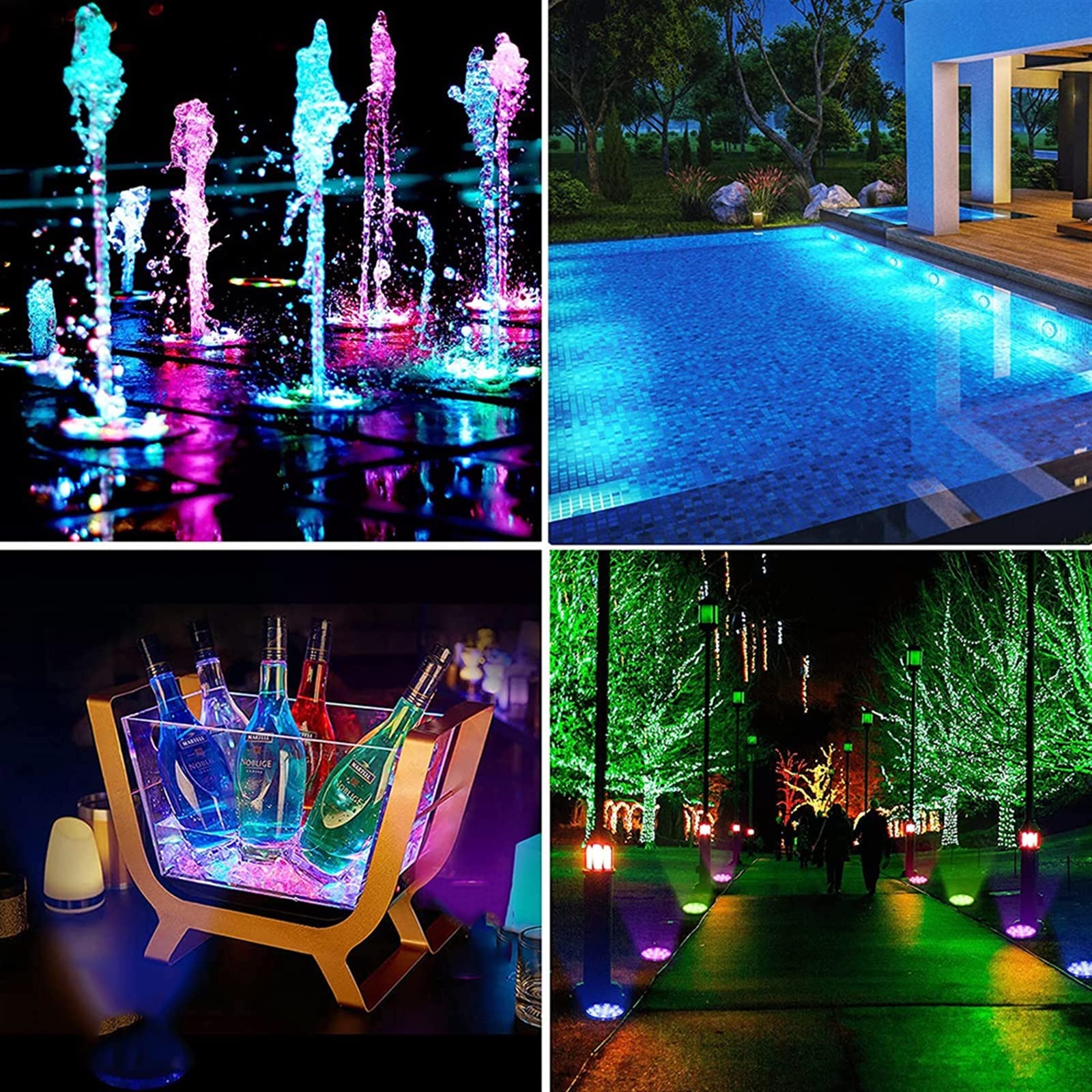 Lampe de plongée LED Lampe solaire de piscine à 10 lampes 6 LED Lampe LED submersible magnétique Lampe murale solaire sous-marine Veilleuse de piscine Ventouses Aquarium