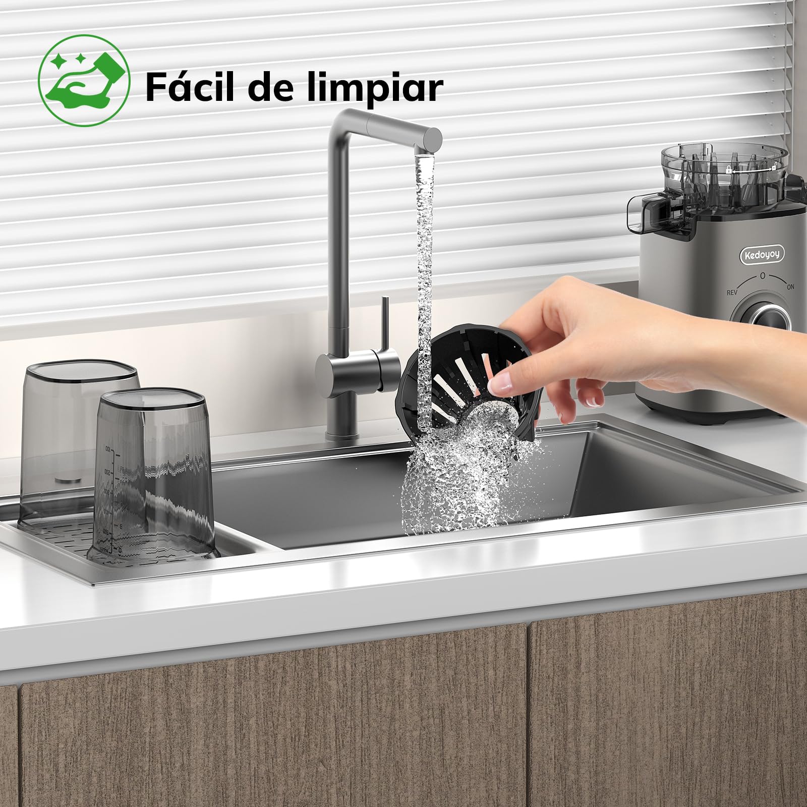 Kotopa Entsafter Gemüse und Obst Testsieger, Slow Juicer mit 120 MM XL-Einfüllschacht, 600 mL Saftbehälter, Elektrische Juicer Machine für Familien, Gesundheitsbewusste, Einfache Reinigung(Grau)