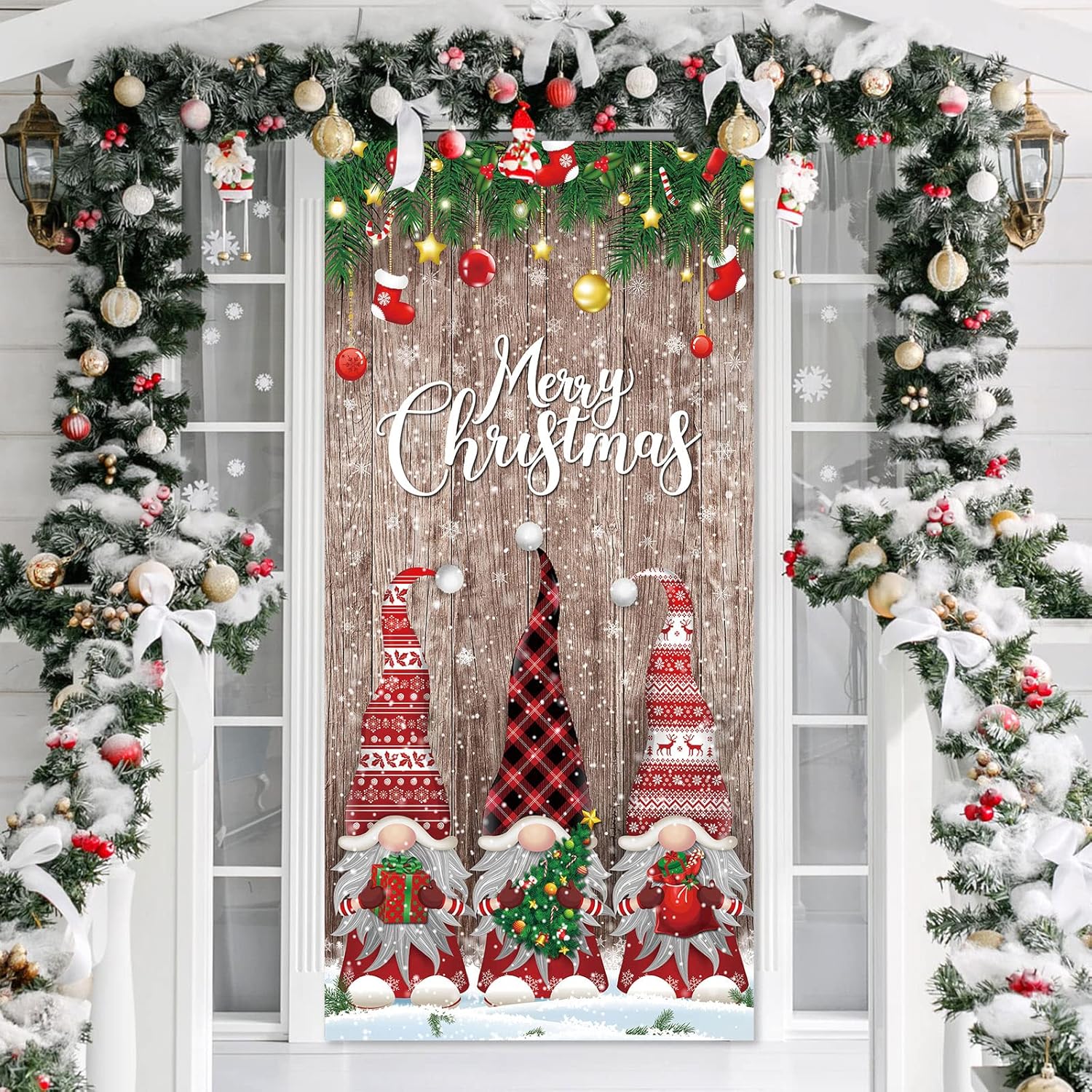 Christmas Door Cover Decorations Merry Christmas Front Door