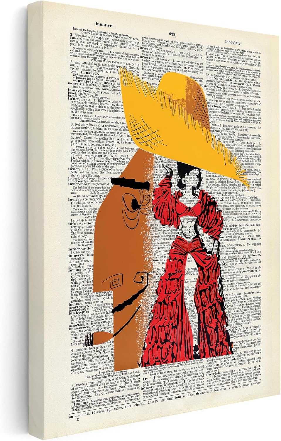 Poster Master Travel Canvas - Retro Cuban Dancer Print - Dictionary Art - Gift for Men, Women, Travel Lover - Wall Decor for Office, Living Room, Dance Studio - 8x10 STRETCHED Canvas