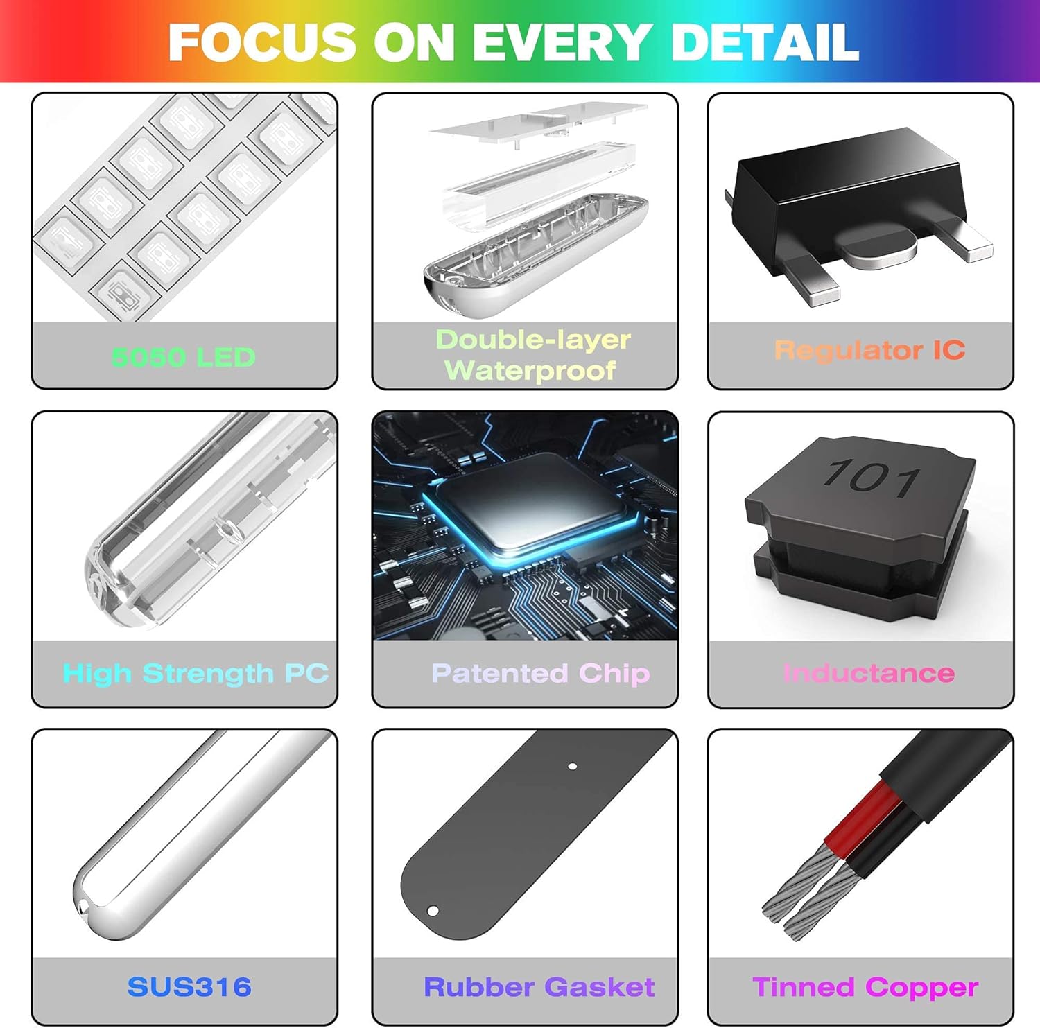 HUSUKU R1 Boat RGB LED Light Underwater Marine Color Light, 316 Stainless Steel, 12V~24V IP68 Waterproof, Wireless Grouping and Control, Auto Sync, for Yacht / Boat / Dock / Fishing Lights : Sports & Outdoors