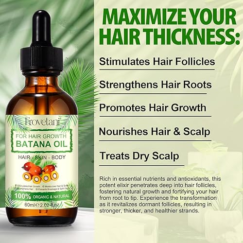 Miniatura 6 de Aceite de batana para el crecimiento del cabello, 100% puro aceite de batana orgánico de prensa en frío de Honduras, cabello más grueso y fuerte,