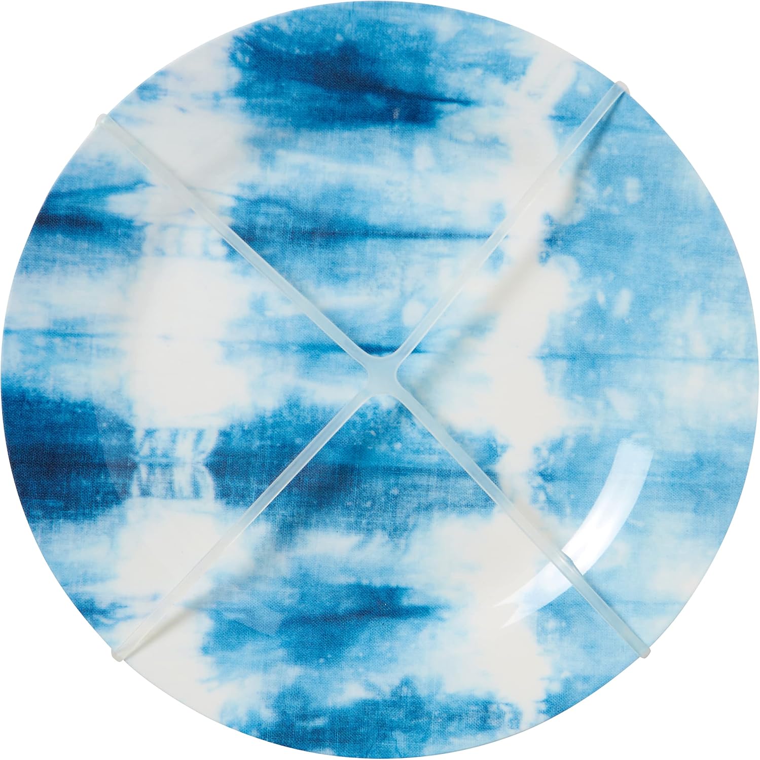 C.R. Gibson QAPS2-24471 Americana Tie Dye Reusable Melamine Plate Set, 9" Diameter, Blue, 4pcs