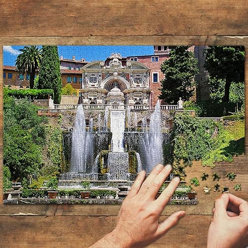 Miniatura 2 de Italia Villa d'Este Tivoli - Rompecabezas de 1000 piezas de recuerdo de viaje de madera