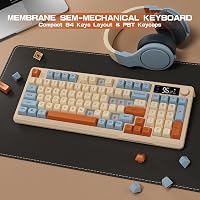 LexonElec M96 Vezeték Nélküli Gaming Billentyűzet - Bluetooth 5.0 & 2.4G Kettős Mód, Kijelzővel, PBT Keycap, 3000 mAh Akkumulátor, Kék 5
