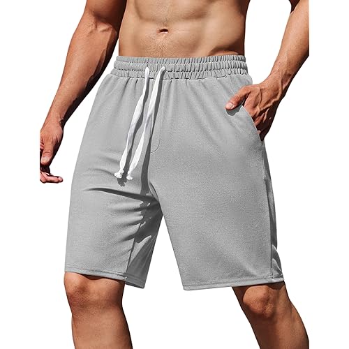 COOFANDY Men's Sweat Shorts 9" Drawstring Elastic Waist Gym Workout Shorts Casual Athletic Jogger Knit Shorts with Pockets