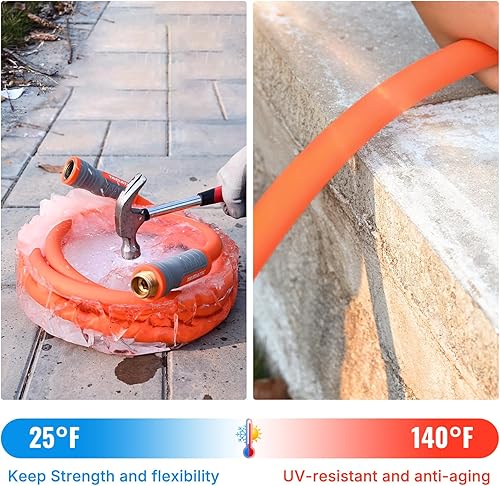 Miniatura 2 de YAMATIC Manguera de jardín resistente de 58 pulgadas x 40 pies con accesorio giratorio, manguera de agua súper flexible, para todo tipo de clima,