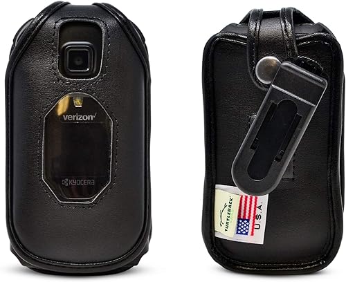 Miniatura 9 de Turtleback Funda ajustada diseñada para Kyocera DuraXV Extreme y DuraXA Equip Nylon negro resistente con clip de cinturón metálico giratorio y
