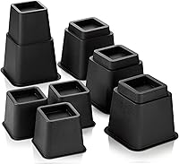 Vista 6 de HOLDN' STORAGE Elevadores de cama ajustables y elevadores de muebles, elevador de cama apilable de 3, 5 u 8 pulgadas, juego de 4 elevadores de cama