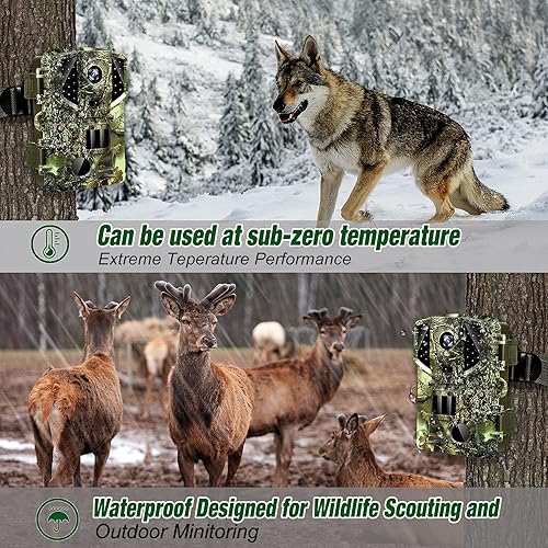 Miniatura 6 de KINGCO Cámara de senderismo de 24 MP 1080P, cámara de juego con gran angular de 120 grados, cámara de caza con 3 sensores infrarrojos, lapso de