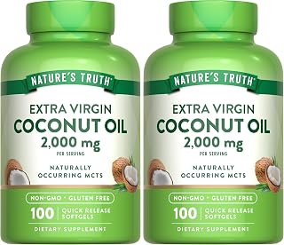 Nature's Truth Coconut Oil Supplement | 100 Softgels | Naturally Occurring MCTs | Non-GMO & Gluten Free (Pack of 2)