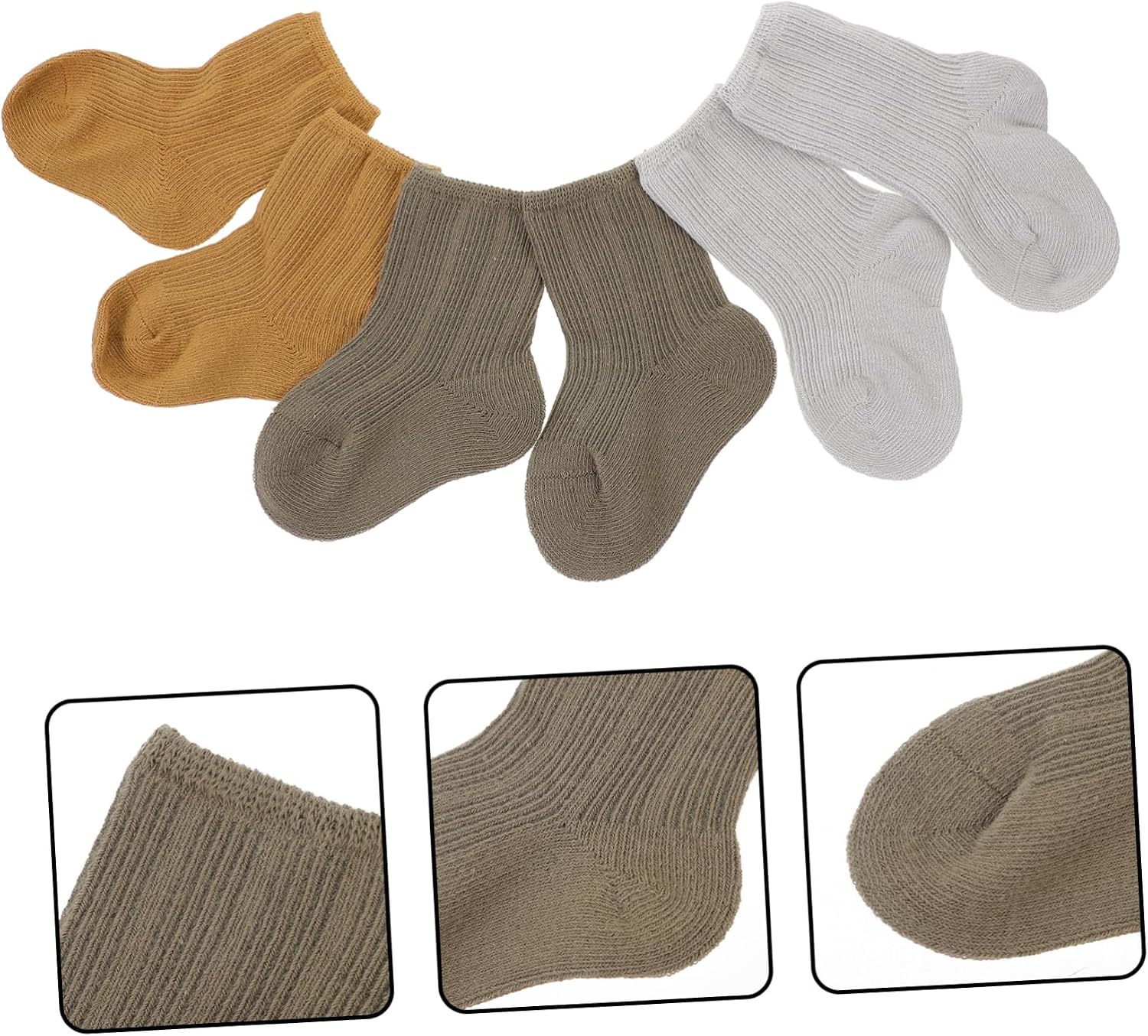 GARVALON 3pairs Socks Warm Mid Tube Design for Newborns and Toddlers s Months Soft and Non- for Delicate Skin