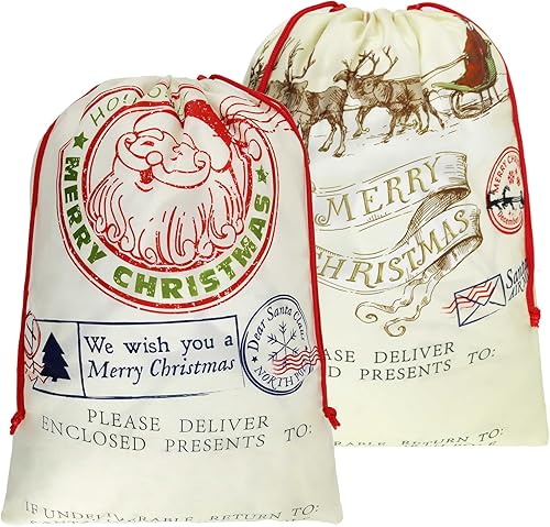 BeeGreen Bolsas grandes de regalo de Navidad de 19.6 x 26.3 pulgadas para regalos de vacaciones, cumpleaños y fiestas. Bolsas gigantes reutilizables