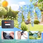Ninonly Solar Garden lumières à l'extérieur, 2 Lumières de trajectoire solaire, 2 Modes d'éclairage Solar Wisteria Fleurs Lumières Extérieure Imperméable pour Paysage Cour Cour Decor