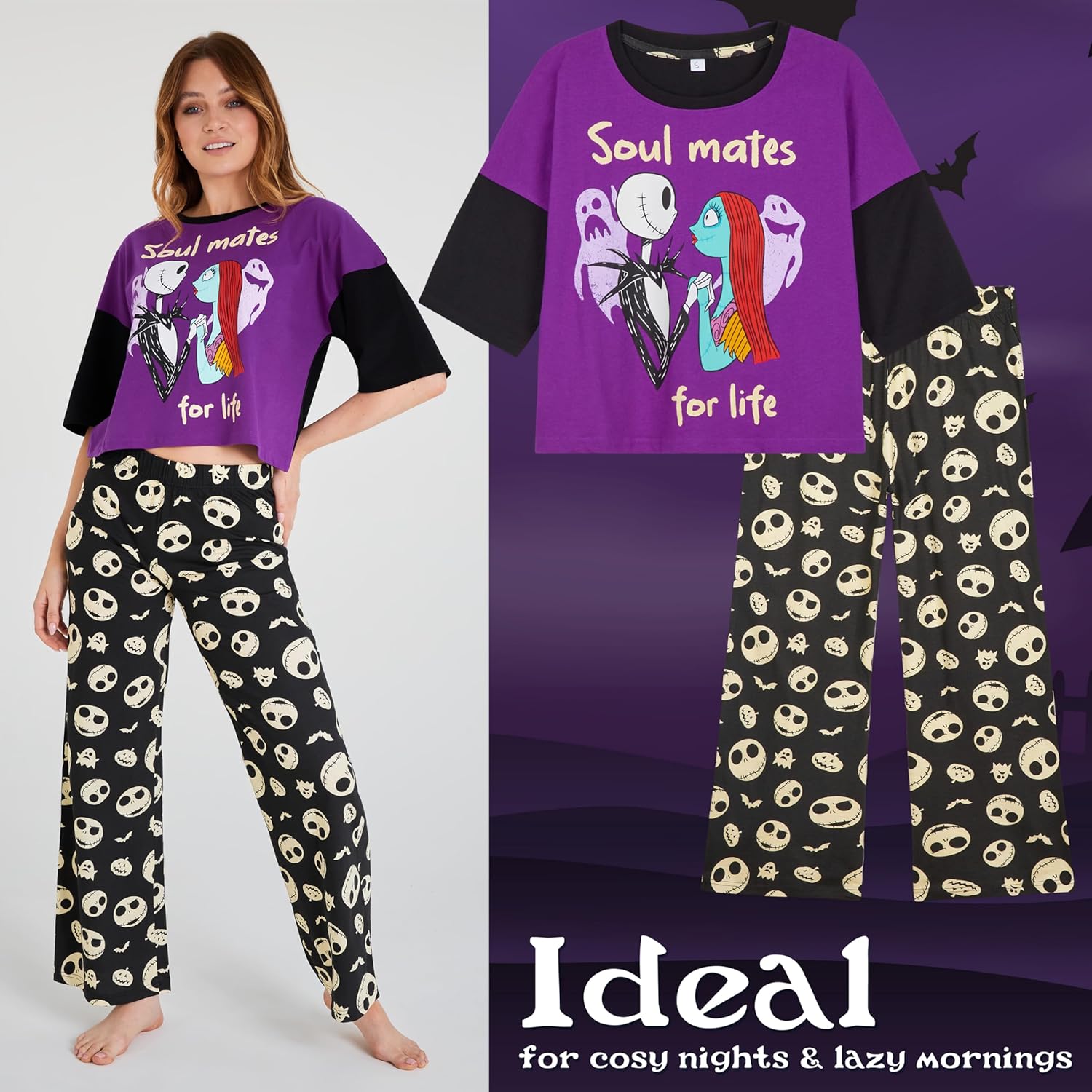 Disney Stitch Women's Pajama Set, Cozy Nightwear Long PJs Comfy Loungewear for Adults Teenagers, Stitch Gifts for Women - Image 4