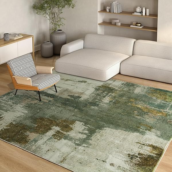 Fresh Green Rug Ideas for Living Room Style 18 Modern Abstract Gradient Green Rug