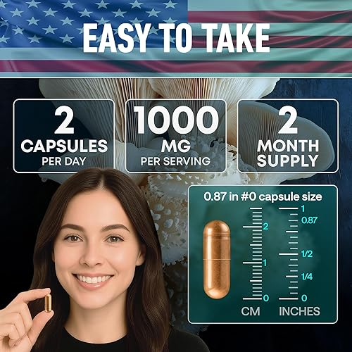 Miniatura 4 de Cápsulas de suplemento de melena de león de 1000 mg - Complejo orgánico de hongos con Alpha GPC - Bienestar diario y apoyo general de vitalidad -