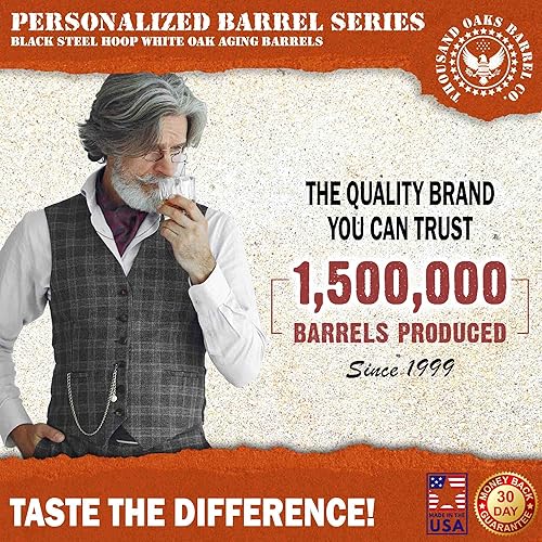 Miniatura 8 de Barril de envejecimiento de whisky de roble americano personalizado de 2 litros con soporte de madera, bung y espita  Mini barriles de 2 litros para