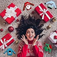 Vista 7 de Aoriher Juego de 9 piezas de accesorios de elfo de Navidad, ropa de elfo, suéter, ropa de punto, alce, árbol de Navidad, copo de nieve (estilo alce)