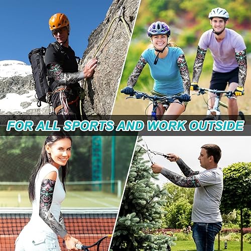 Miniatura 6 de Aresvns Halloween Makeup Tattoo sleeves, Premium Cooling Arm Sleeves for Men and Women UV Sun Protection Arm Sleeves