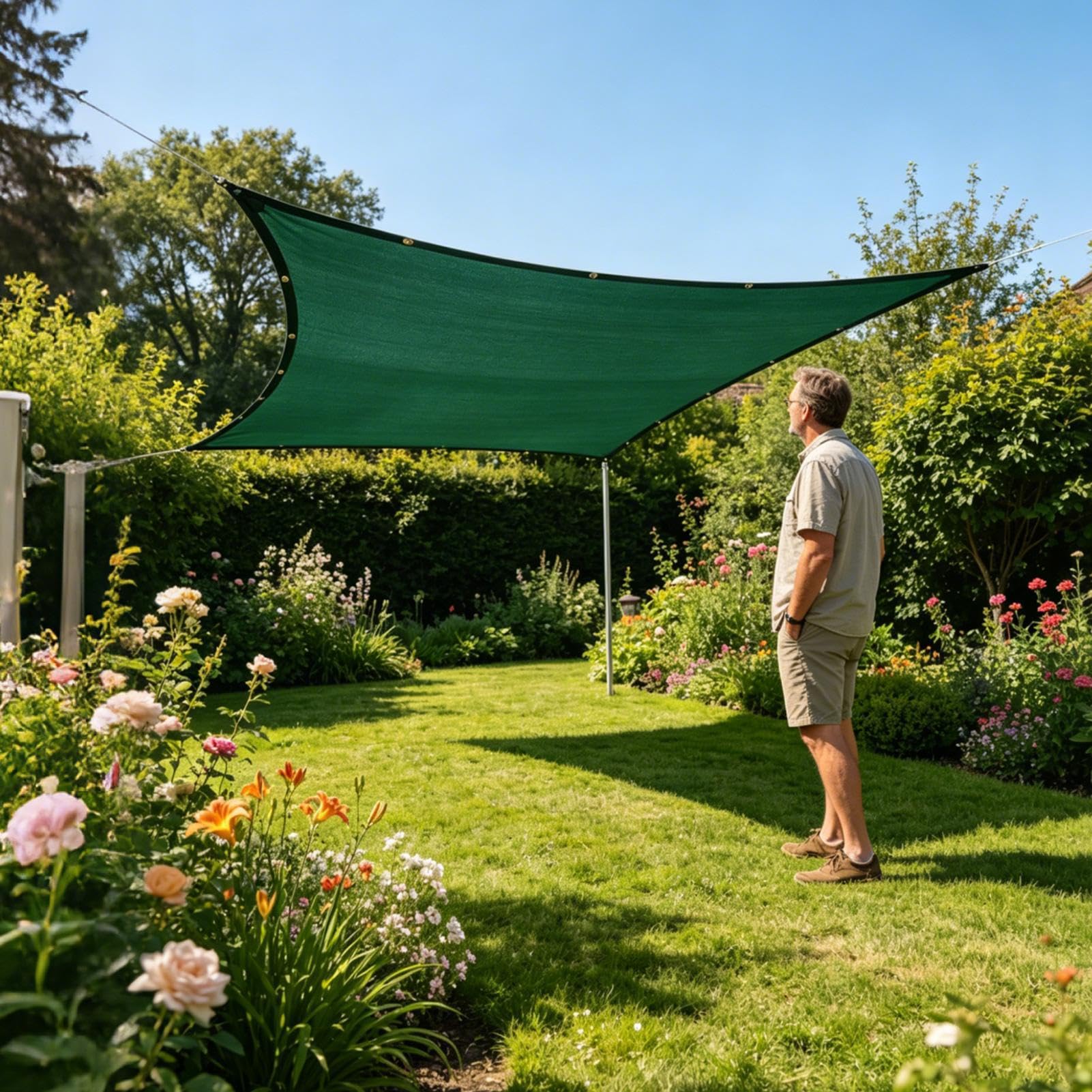 Malla de Sombreo para Plantas Resistente Malla Transpirable Grande Con | Malla de Sombra para Invernadero Para Verduras, Frutas, Patio, Macizos Florales, Exterior, Invernadero, Grane