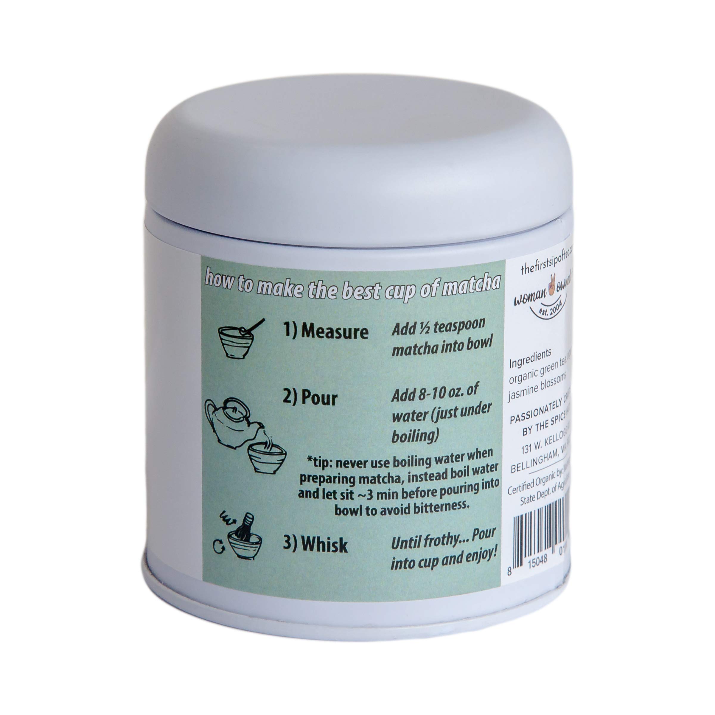 Matcha Jasmine Green Tea Powder Pure USDA Certified Organic The Spice Hut 1 ounce — view 3