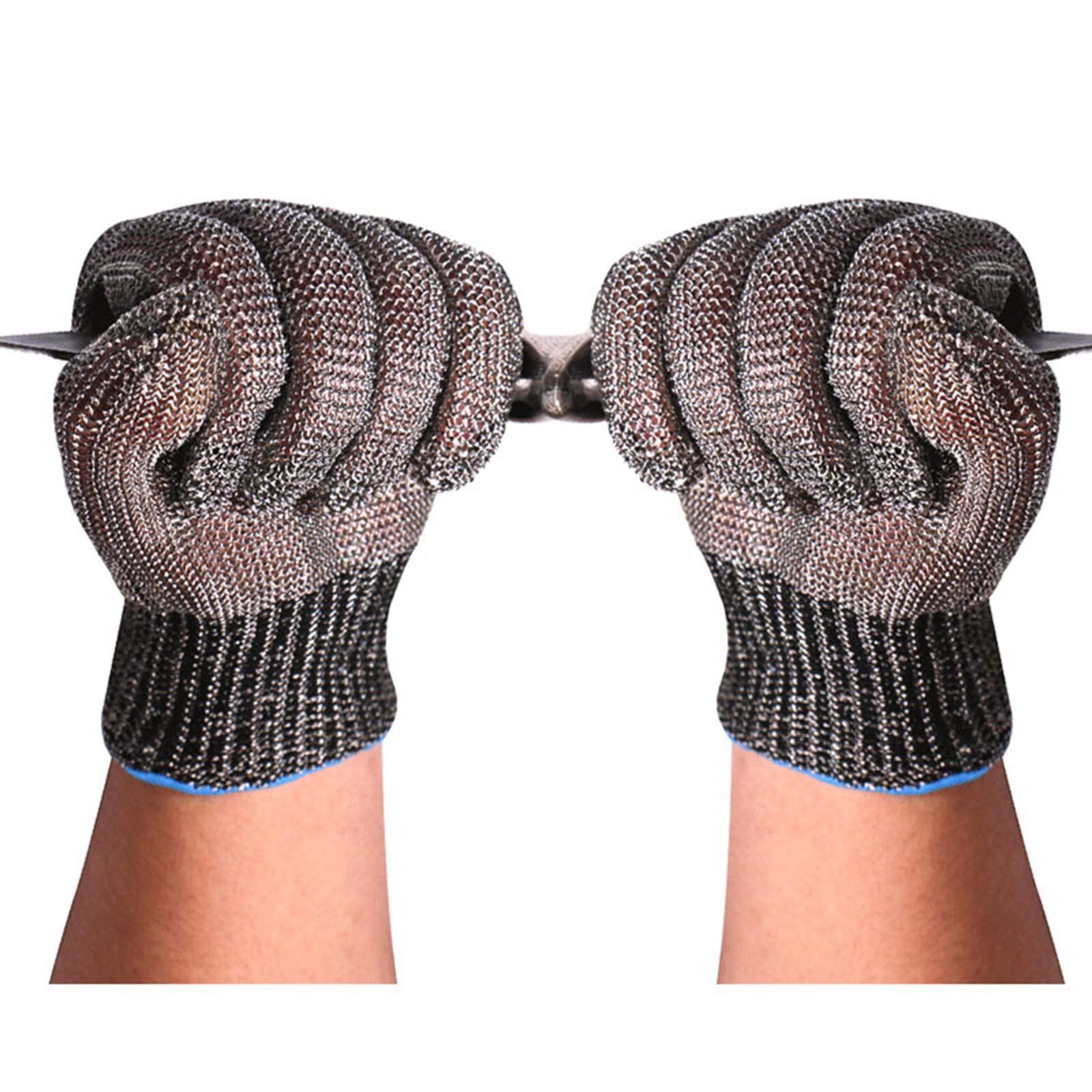 schnittschutzhandschuhe Schnittfeste Handschuhe Aus Edelstahl 361L, Verschleißfeste rutschfeste Handschuhe Der Klasse 5 Für Die Schlachtung Von Outdoor-Abenteuerküchen, 2er-Pack (Size : Medium)
