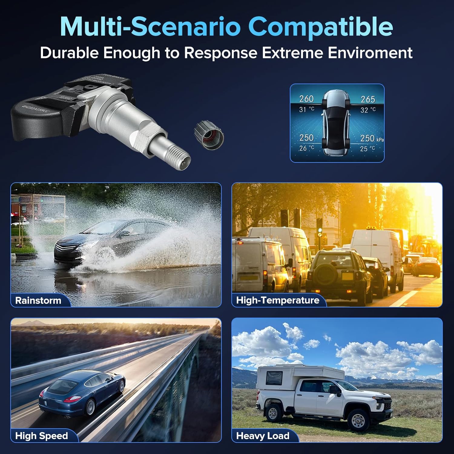 BDFHYK Programmed TPMS Sensor Compatible with Land Rover Range Rover Sport Evoque LR3 Jaguar XJ S-Type 2005 2006 2007 2008 2009 2010 2011 2012 2013 315 MHz Tire Pressure Sensor