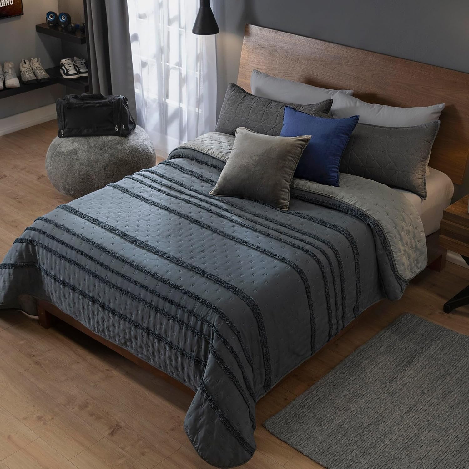 All-Season Embossed Reversible Nuut Twin Size Comforter for Stylish Comfort, Rain or Shine!