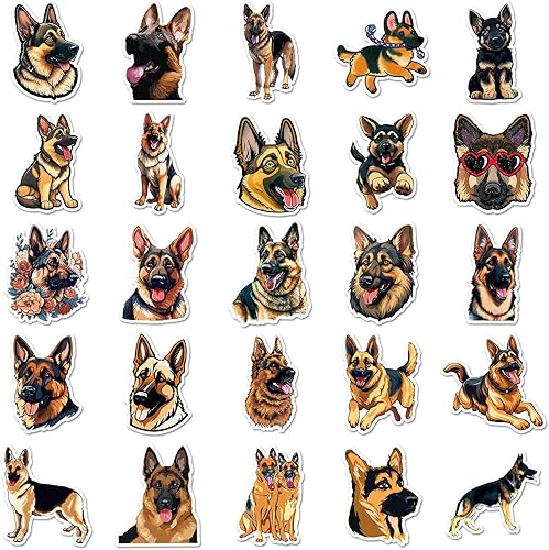 Miniatura 4 de 50 calcomanías de perro de pastor alemán, niños, adolescentes, adultos, perros, calcomanías de vinilo para portátiles para botella de agua,