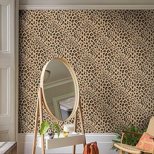 Vista 42 de Ismoon Delicado papel tapiz blanco y negro para despegar y pegar de 17.3 x 236 pulgadas, papel tapiz de leopardo moderno, papel de contacto blanco