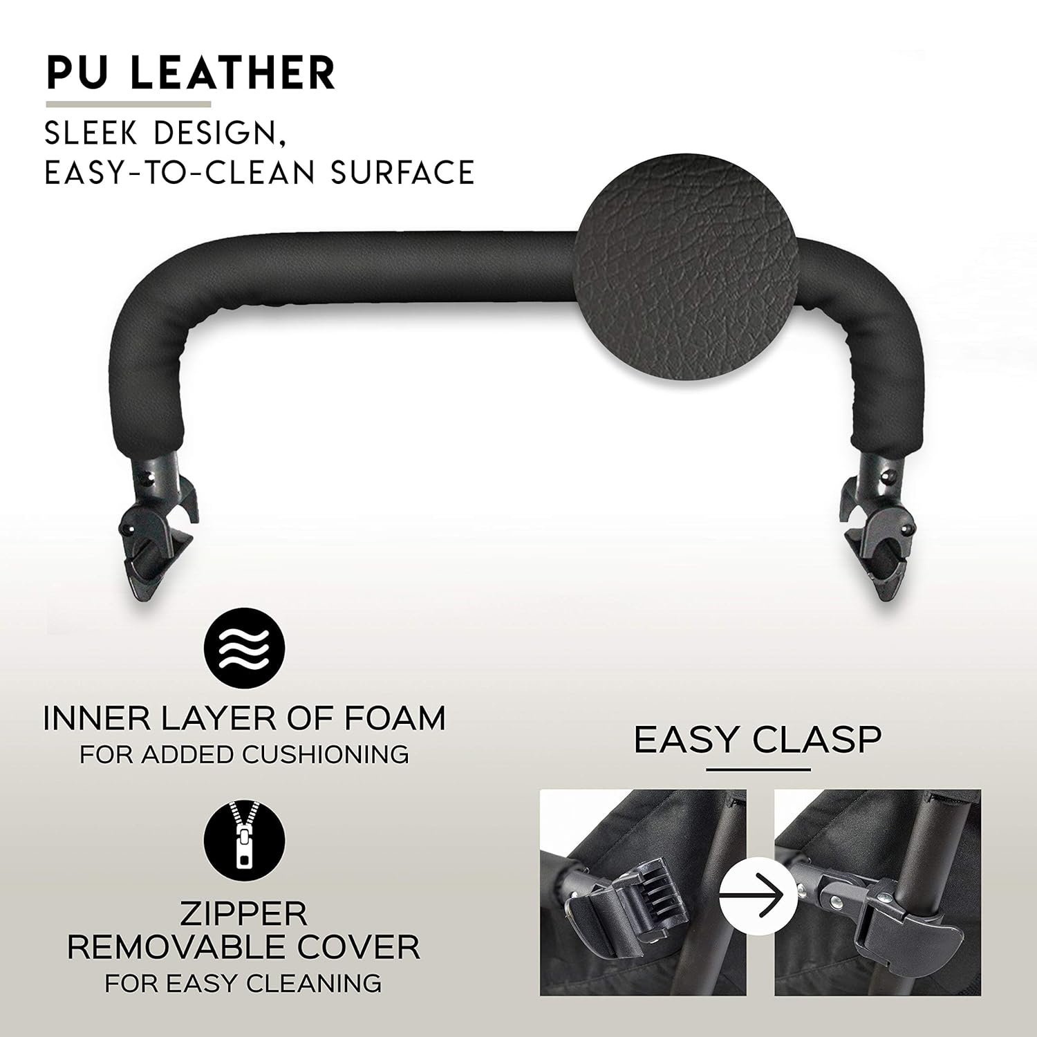 Bar That Fits The Bugaboo Bee, Bee Plus, Bee 3 & Bee 5. (Front Facing Only As Seen in Photo) (PU Leather)