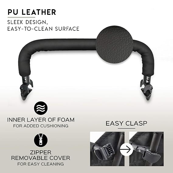 Bar That Fits The Bugaboo Bee, Bee Plus, Bee 3 & Bee 5. (Front Facing Only As Seen in Photo) (PU Leather)