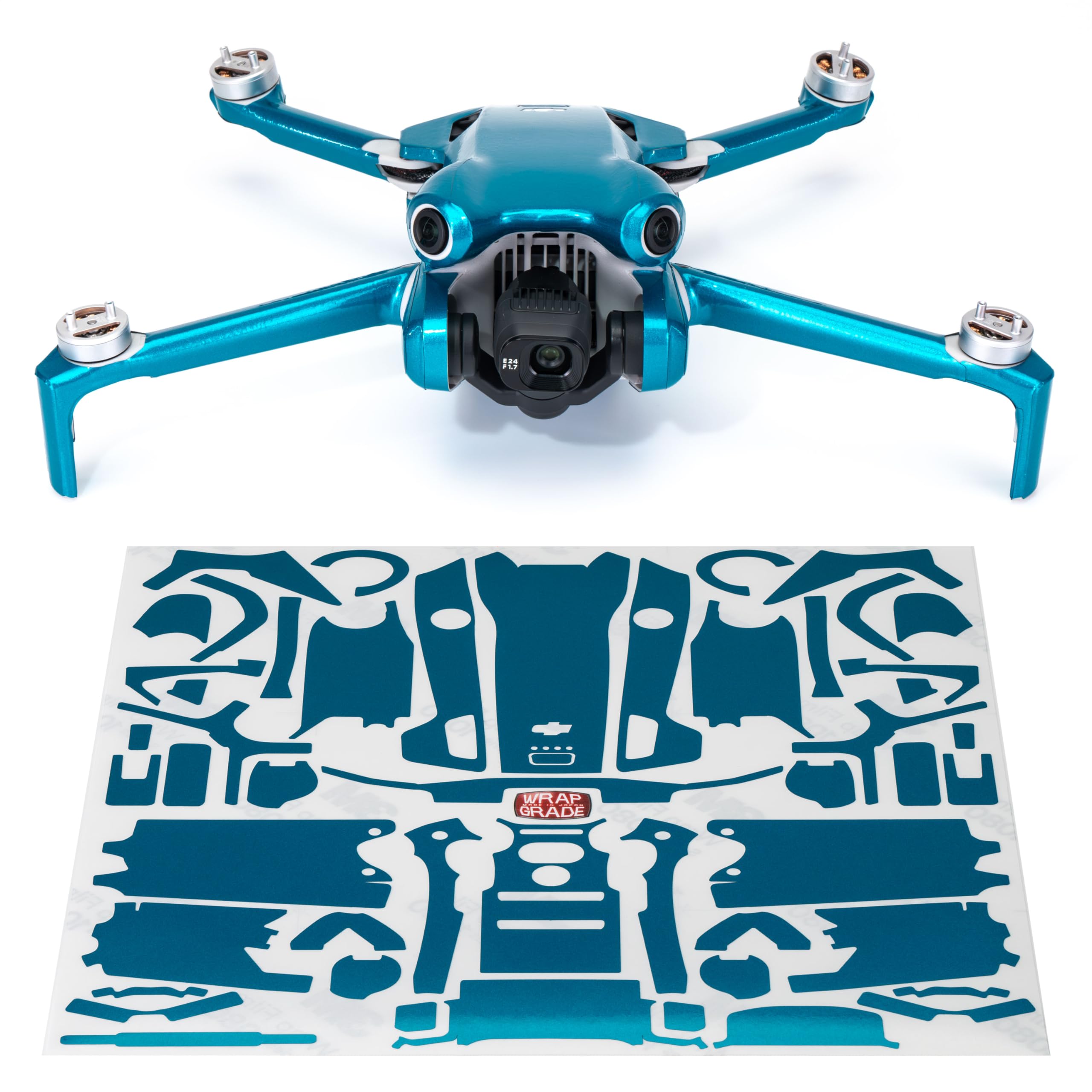 WRAPGRADE Skin Stickers Compatible with DJI Mini 4 Pro, Caribbean Blue, DJI Mini 4 Pro, 5.59 x 2.76 x 2.13 inches