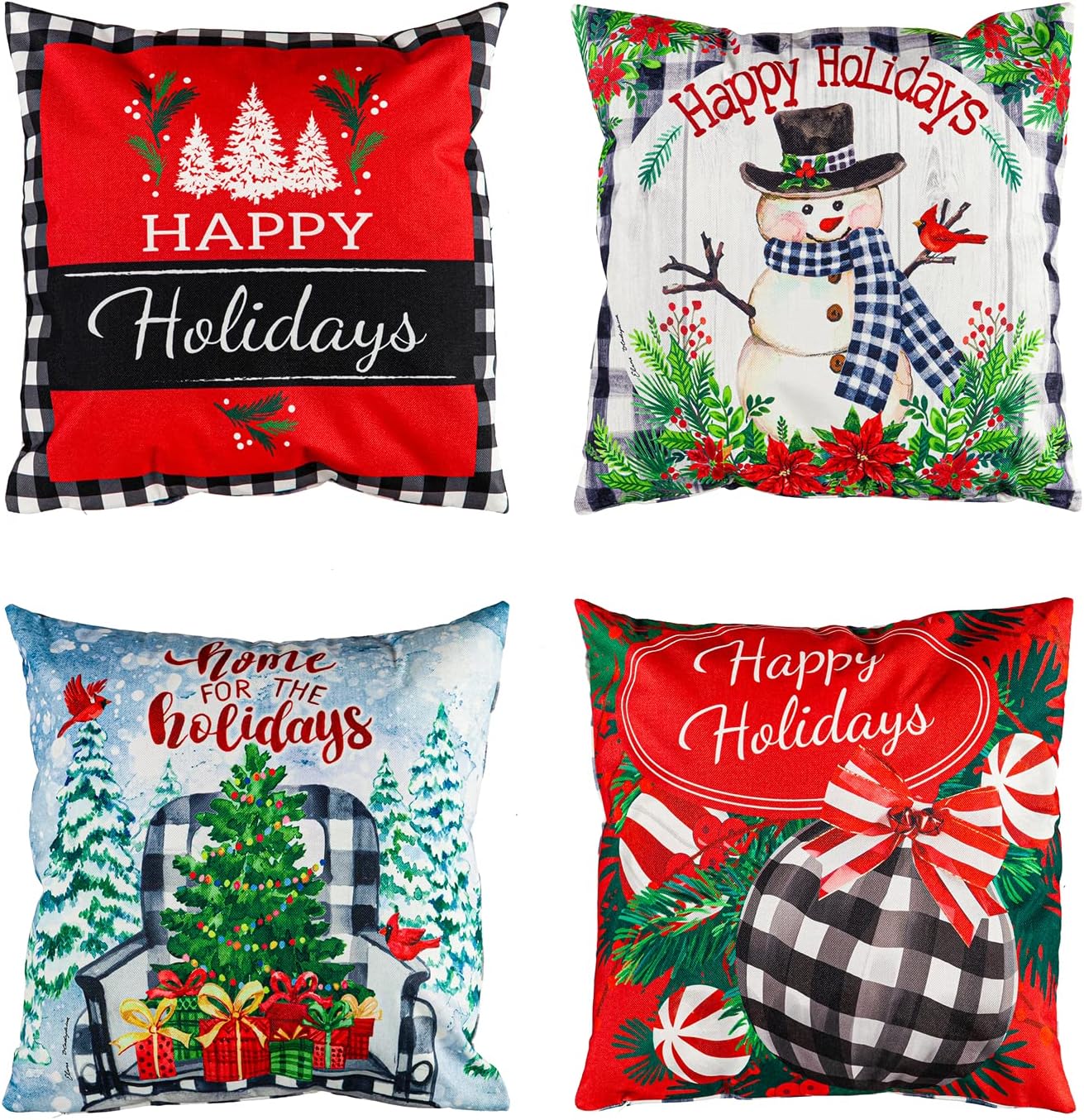 Cypress Home Sunflowers Interchangeable Pillow Cover Set of 4