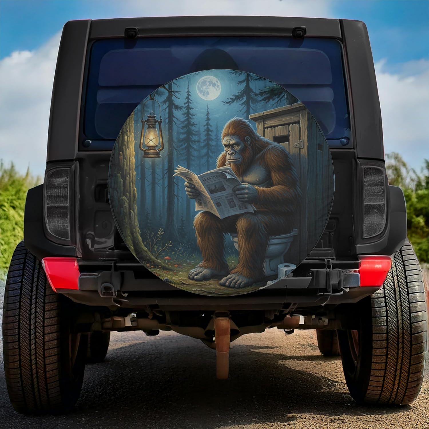 ThuhaTree Store Funny Bigfoot Sasquatch Spare Tire Cover with/Without Backup Camera Hole – Bigfoot Theme Spare Tire Cover