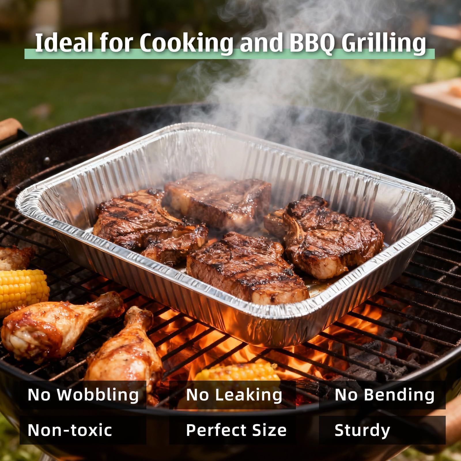 40 Pack 9x13 Aluminum Pans - Disposable Baking Trays -6