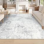 Homcomoda 5x7 Zone Rug Salon Rug Lavable Rugs pour Chambre Modern Abstract Zone Rog Soft Non Slip Grand Tapis pour Salon Salle à manger Ferme Noir